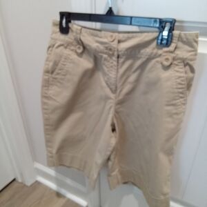 Talbots Petite Size 10 Women's Khaki Bermuda Shorts